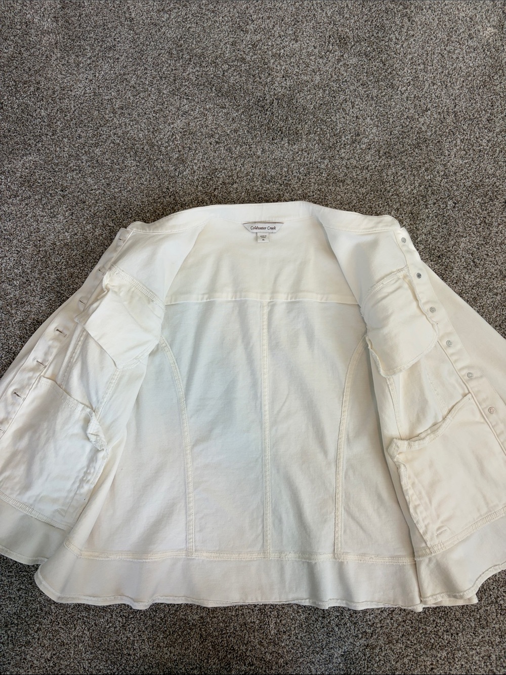 Coldwater Creek Cream Button-Front Jean Jacket XL - Picture 7 of 9